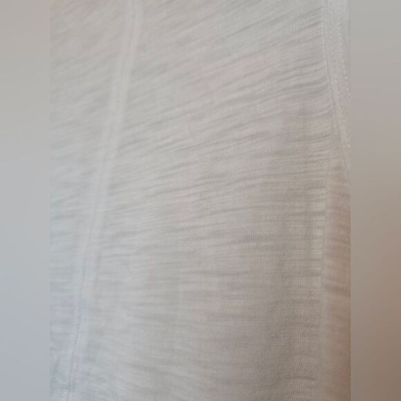 Athleta White Cotton Tank Top Small Sleeveless Scoop Neck Casual Minimalist - Picture 4 of 6